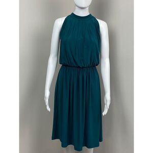 Koh Koh Halter Flowy Midi Dress Womens Small Emerald Green Bridesmaids BN0579